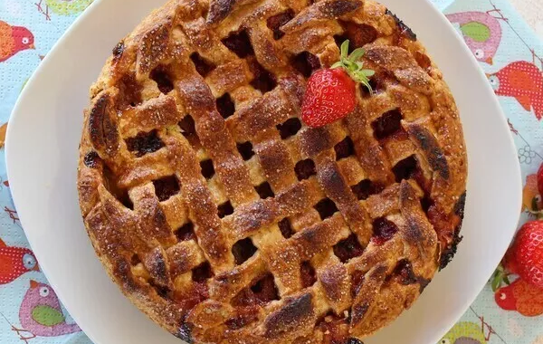 Tarte croisillons fraise-rhubarbe