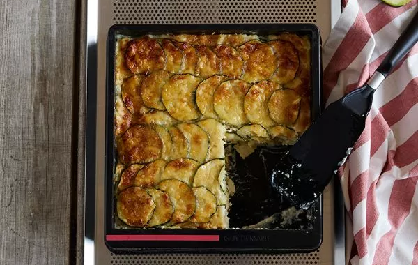 Gratin de ravioles et courgettes