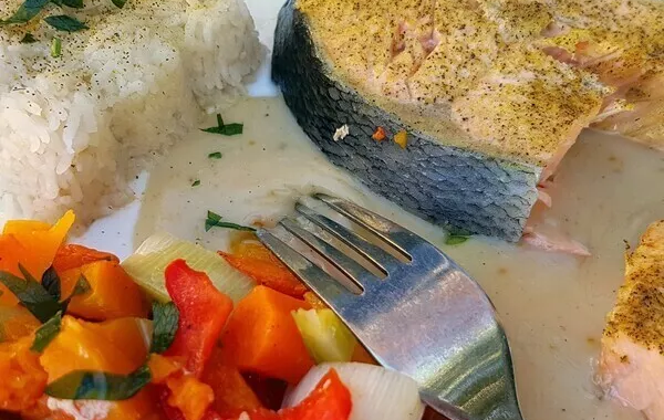 Darnes de saumon vapeur et ses légumes