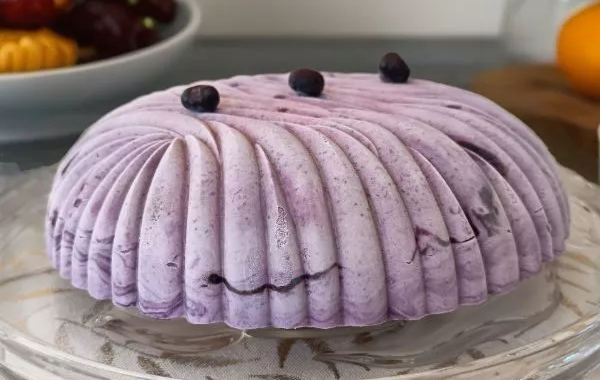Entremet myrtilles et vanille