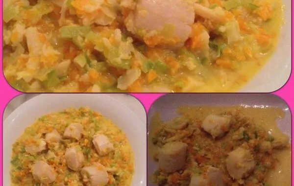 Noix de St Jacques, poireaux et carottes
