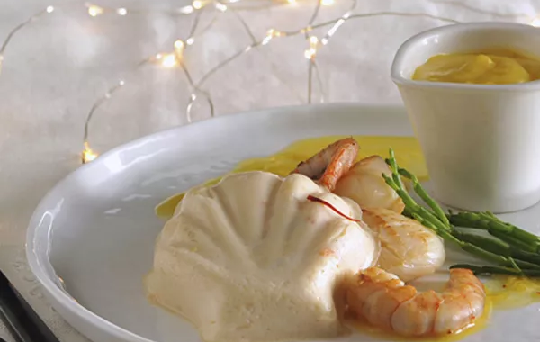 Mousses de cabillaud, sauce safranée