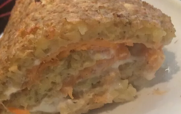 Roulé aux pommes de terre, saumon et fromage frais