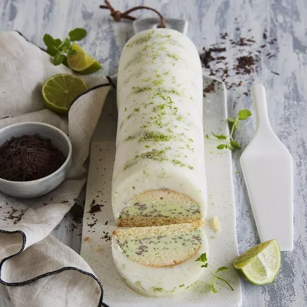 Bûche glacée citron menthe chocolat
