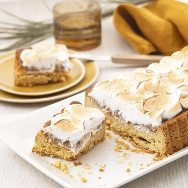 Tarte rhubarbe meringuée