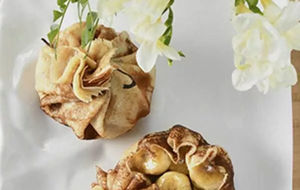 Crêpes sans oeuf à la banane flambée