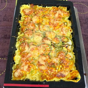Gratin de ravioles et courgettes