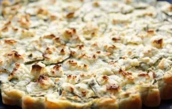 Quiche sans pâte courgettes/feta/menthe