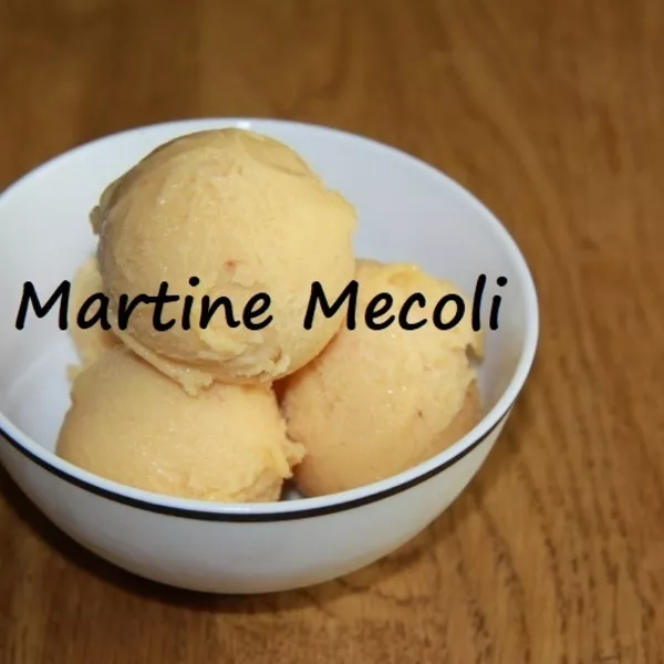 Sorbet express à la pêche sans cook'in et sans sorbetière