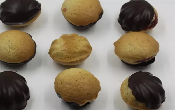 Coquelines à la framboise et au chocolat