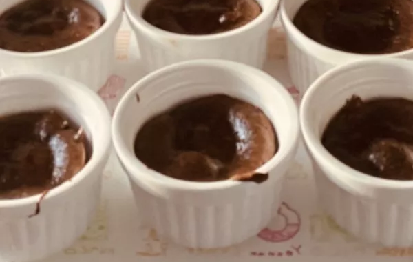 Fondant au chocolat et son chocolat blanc