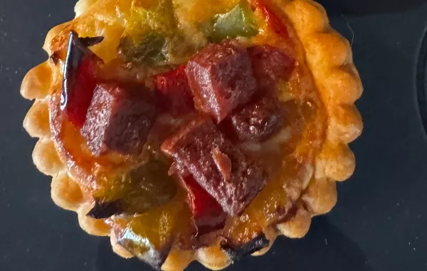 Mini-tartelettes chorizo poivrons