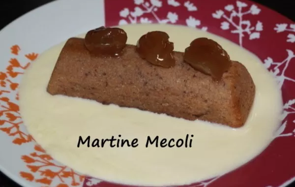 Fondants à la crème de marrons sur lit de crème anglaise et/ou crème fudge