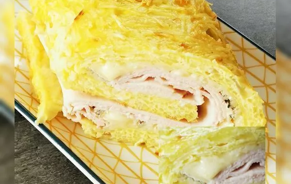 Roulé pomme de terre, blanc de dinde et fromage