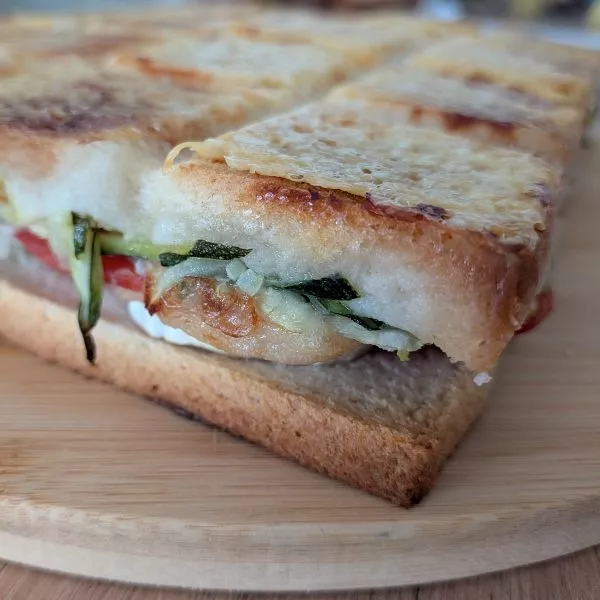 Croque tomate courgettes chèvre 