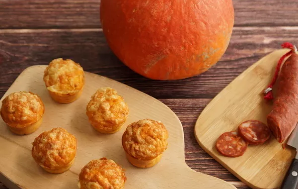 Mini-muffins potiron/chorizo/comté