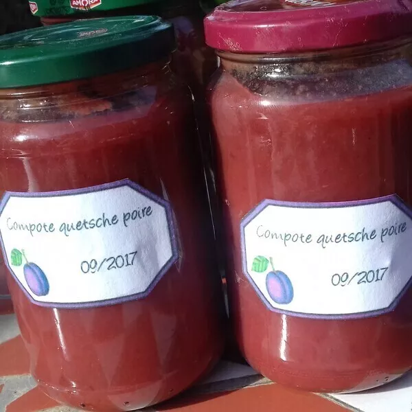 Compote quetsches poires