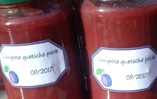 Compote quetsches poires