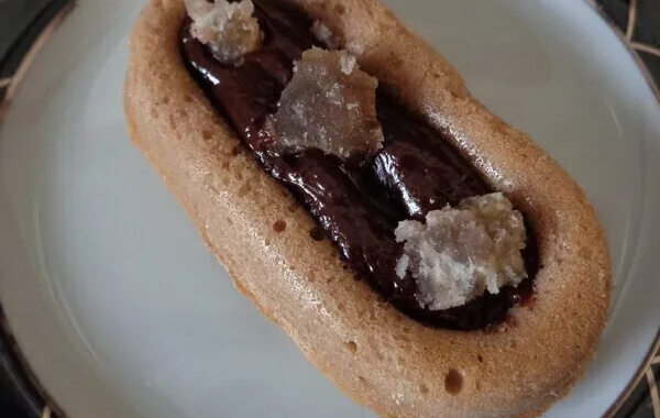 Moelleux à la crème de marron, ganache chocolat