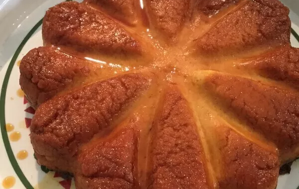 Gâteau de semoule au caramel et chocolat